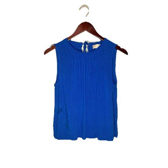 Loft Sleeveless Blouse Top Royal Blue XS Light And Airy - Picture 3 of 14